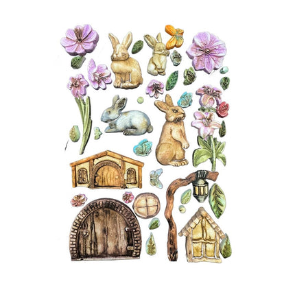 Silikonform A5 - Hase und Blumen