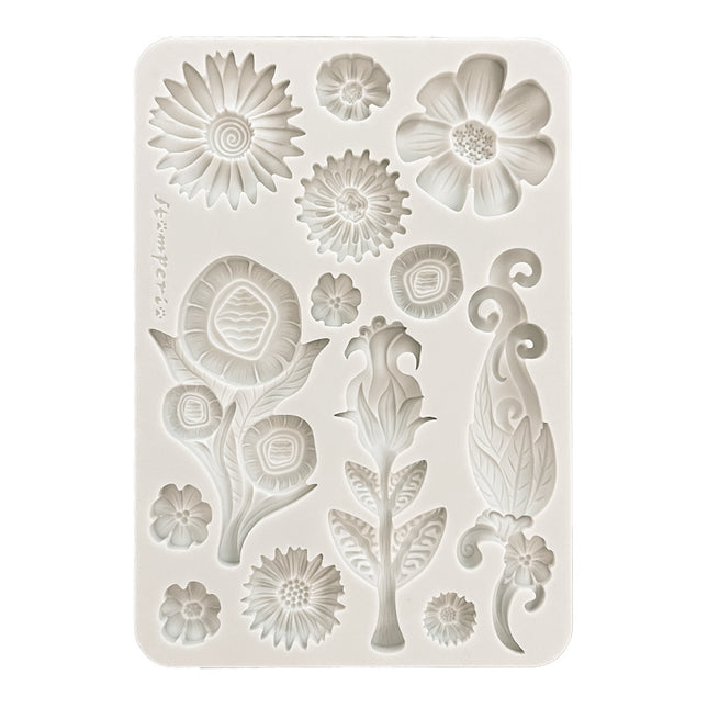 Silikonform A5 - Furry Friends Blumen