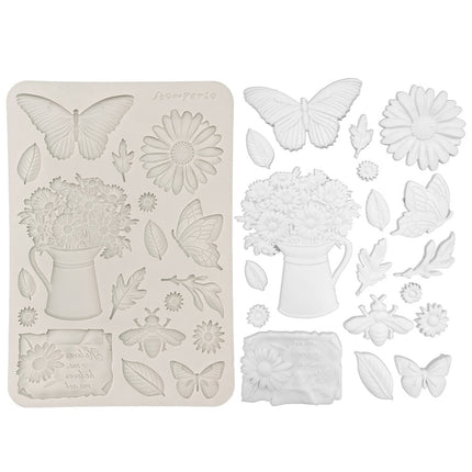 Silikonform A5 - Daisy Art Gänseblümchen und Schmetterling