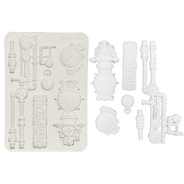 Silicon mould Designs A5 for Art and Craft - Gardens of Time clocks and tubes
