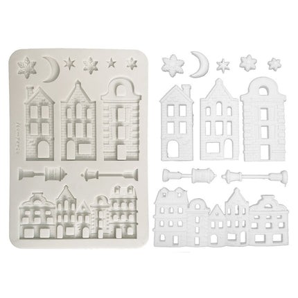 Silicon mould Designs A5 for Art and Craft - Christmas village