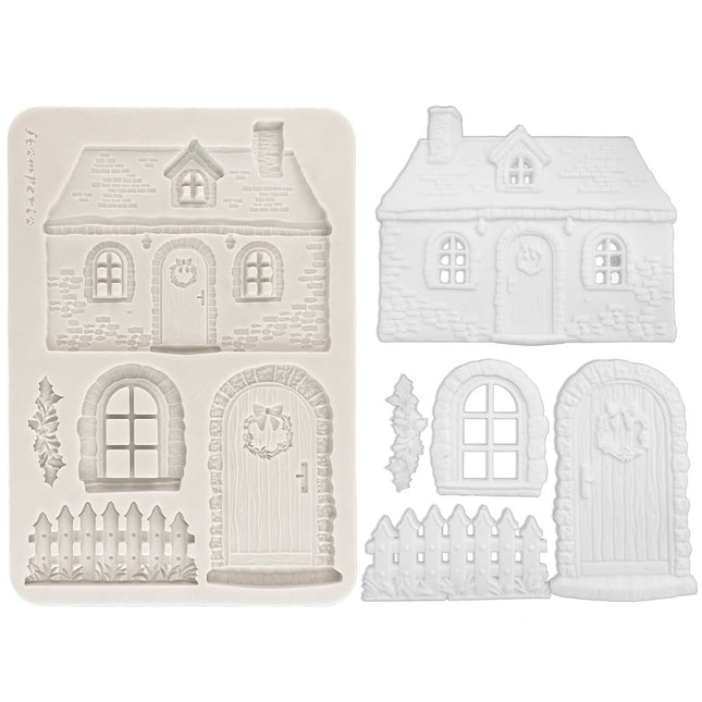Silicon mould Designs A5 for Art and Craft - Christmas cottage