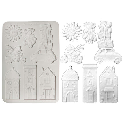 Silicon mould Designs A5 for Art and Craft - Cozy Family birds