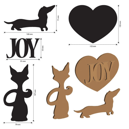 Bastel-Formen: Furry Friends Hund- und Katzensilhouette