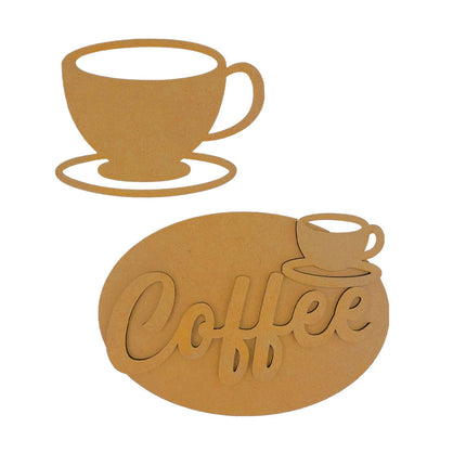 Bastel-Formen: Kaffee und Schokolade Tasse und Teller