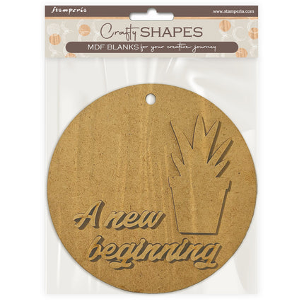 Crafty Shapes: A new Beginning runder Anhänger mit Pflanze