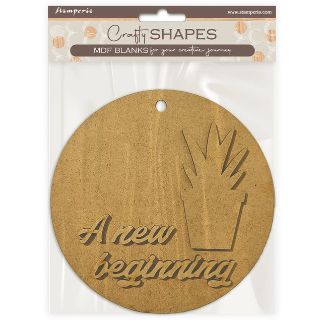 Crafty Shapes: A new Beginning runder Anhänger mit Pflanze