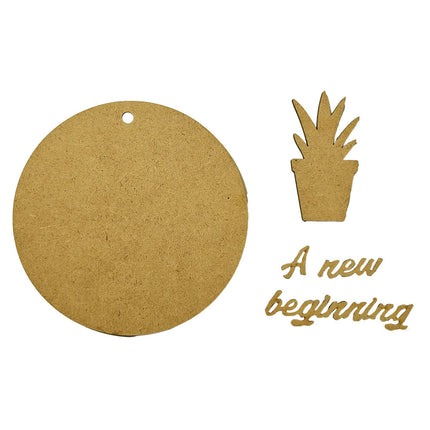 Crafty Shapes: A new Beginning runder Anhänger mit Pflanze