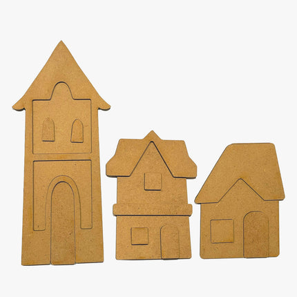 Sortiment Dorf: 4 kreative Formen und 2 dekorative Chips