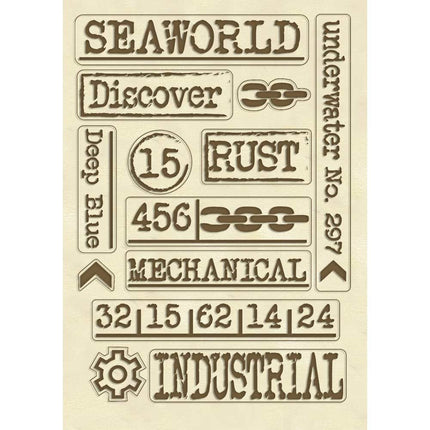 Holzform A5 Sea World Schriftzüge