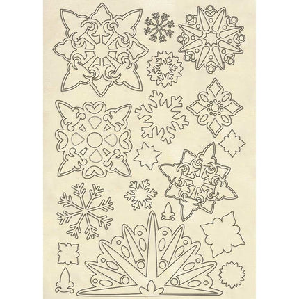 Holzform A5 - Schneeflocken