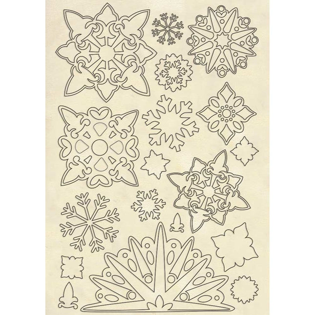 Holzform A5 - Schneeflocken