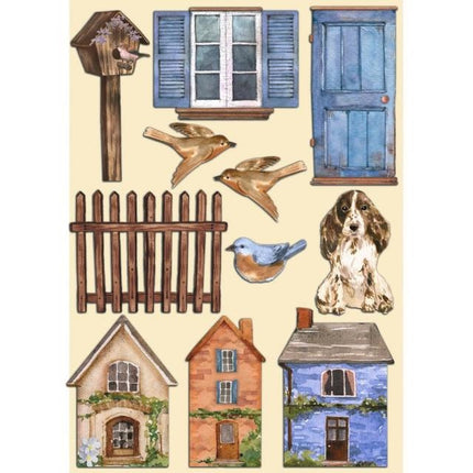Bunte Holzform A5 - Create Happiness Welcome Home Häuser