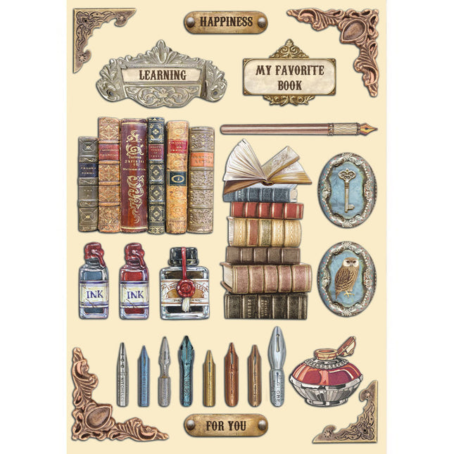 Bunte Holzform A5 - Vintage Library