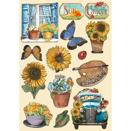 Bunte Holzform A5 - Sunflower Art  