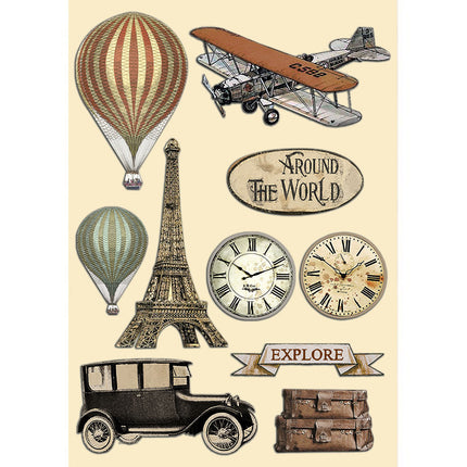 Bunte Holzform A5 - Around the world