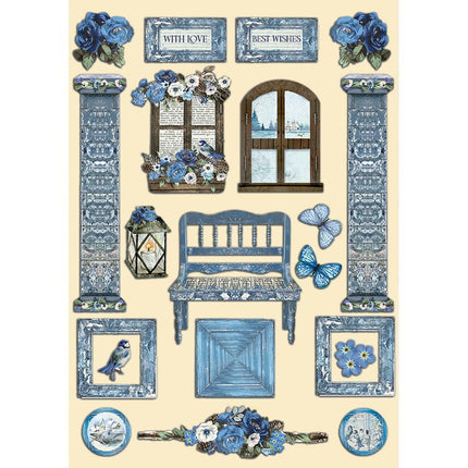 Bunte Holzform A5 - Blue Land