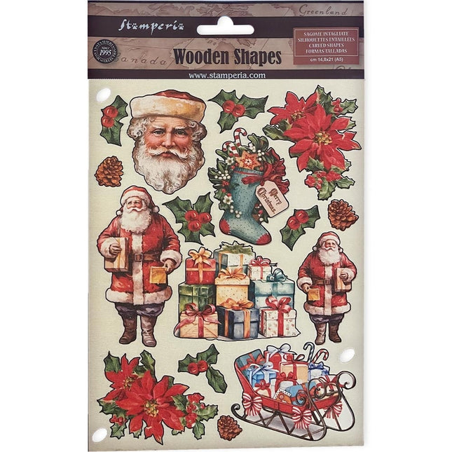 Bunte Holzform A5 - Klassische Weihnachten