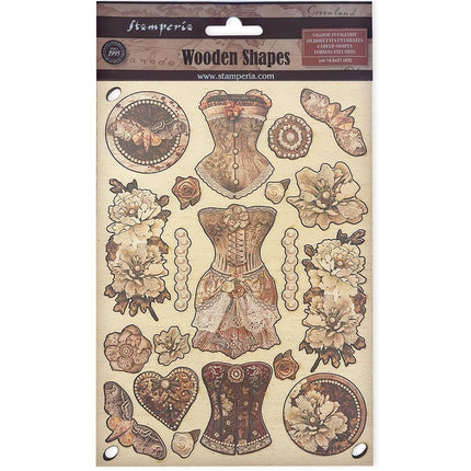 Bunte Holzformen A5 - Old Lace