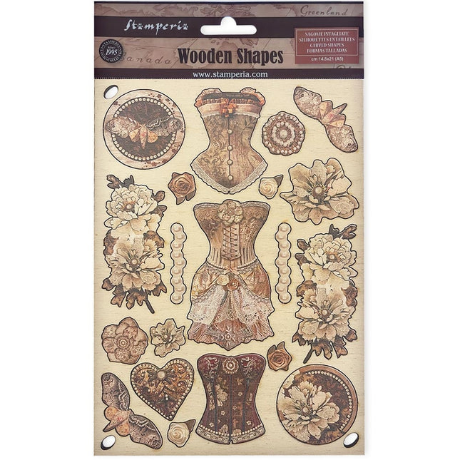 Bunte Holzformen A5 - Old Lace