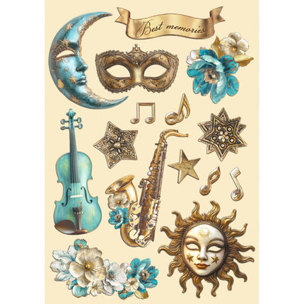 Bunte Holzform A5 - Masquerade