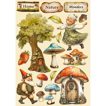 Bunte Holzform A5 - Hidden Grove