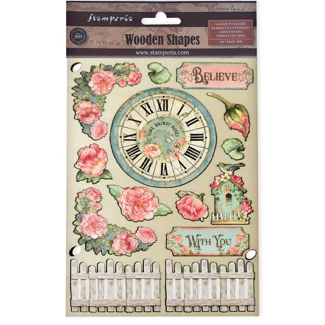 Bunte Holzform A5 - House of Roses