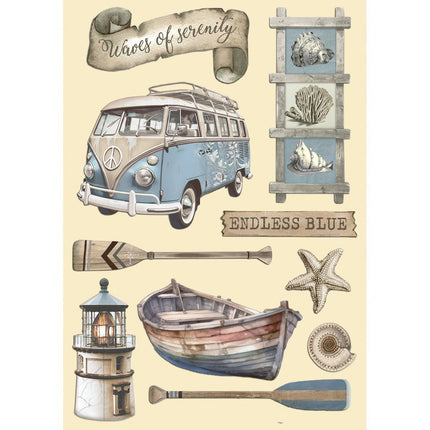 Bunte Holzform A5 - Silent Sea Endloses Blau