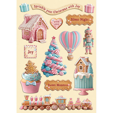 Buntes Holzmotiv A5 - Candy Christmas