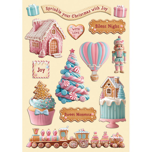 Buntes Holzmotiv A5 - Candy Christmas