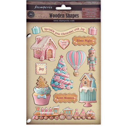 Buntes Holzmotiv A5 - Candy Christmas
