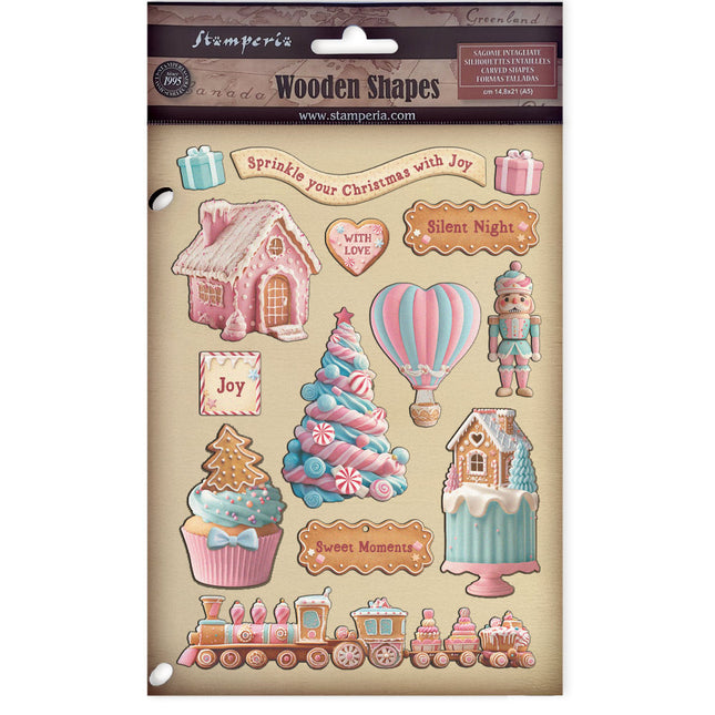 Buntes Holzmotiv A5 - Candy Christmas