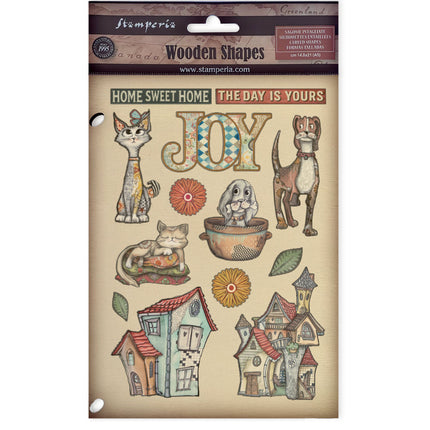 Bunte Holzformen A5 - Furry Friends