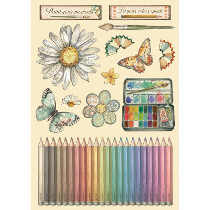 Bunte Holzform A5 - Daisy Art