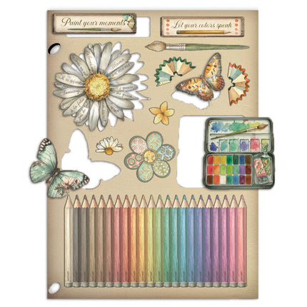 Bunte Holzform A5 - Daisy Art