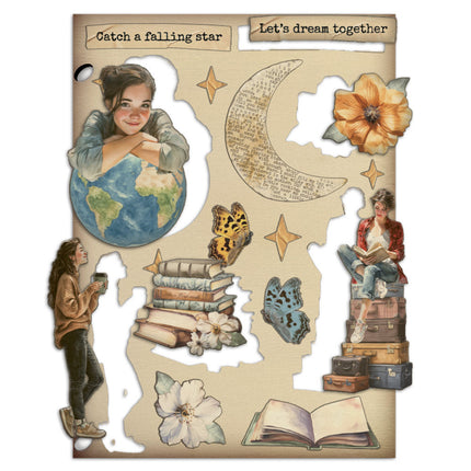 Bunte Holzform A5 - Secret Diary