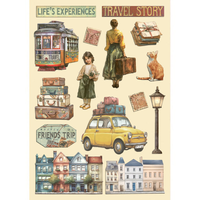 Buntes Holzmotiv A5 - Art of Travelling