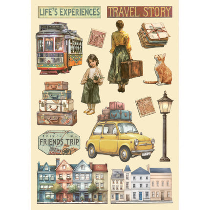 Buntes Holzmotiv A5 - Art of Travelling