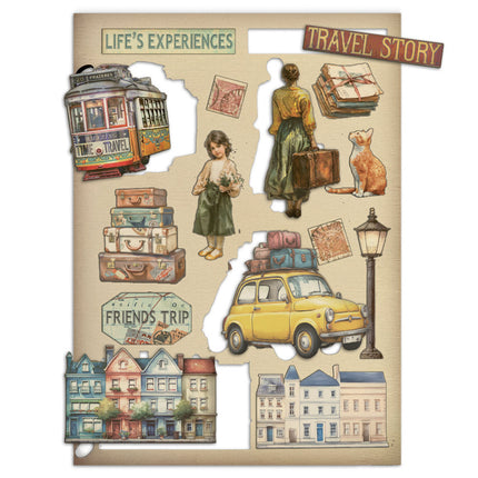 Buntes Holzmotiv A5 - Art of Travelling