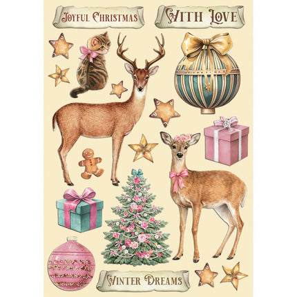 Printed decorative Wooden shape for Art and Craft A5 - Winter Magic