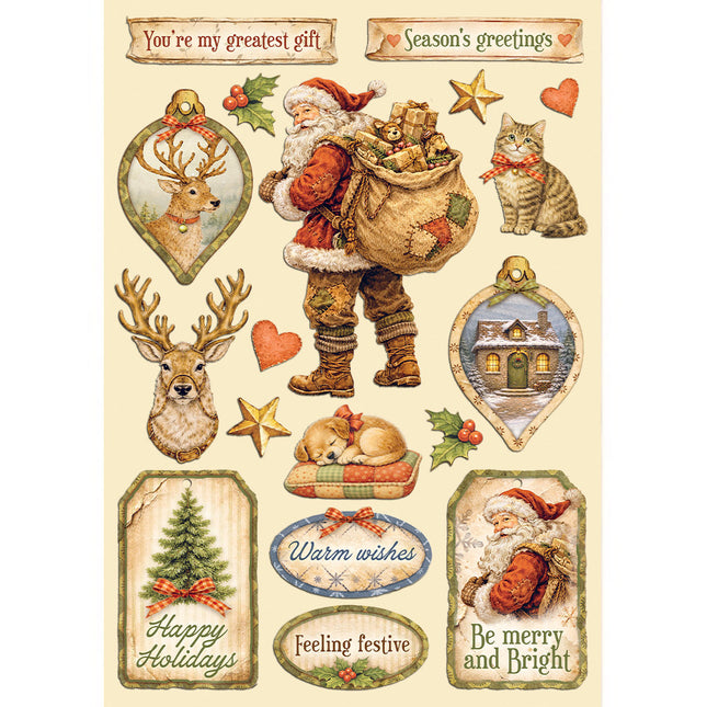 Printed decorative Wooden shape for Art and Craft A5 - Silent Night
