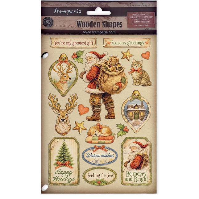 Printed decorative Wooden shape for Art and Craft A5 - Silent Night