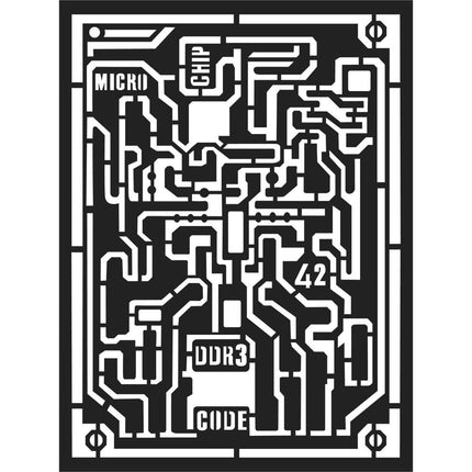 Dicke Schablone 15x20 cm - Mikrochip