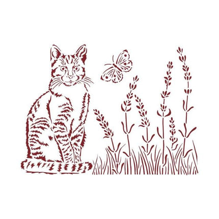 Schablone D cm 20x15 - Provence Katze