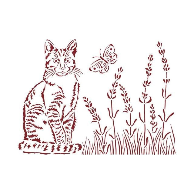 Schablone D cm 20x15 - Provence Katze