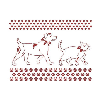 Schablone D cm 20x15 - DayDream Hund und Katze