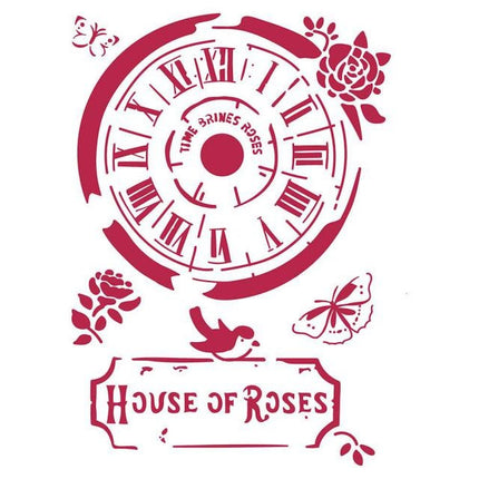 Schablone G cm. 21x29,7 Uhr Haus der Rosen