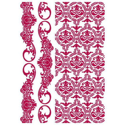 Schablone G 21x29,7 cm - Romantic Journal Rand und Textur