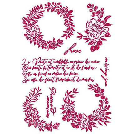 Schablone G 21x29,7 cm - Romantic Journal Girlanden Liebe
