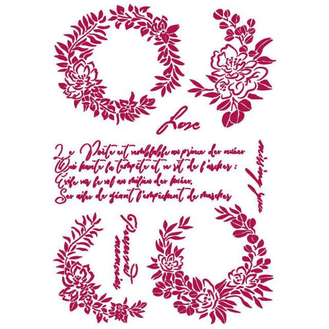 Schablone G 21x29,7 cm - Romantic Journal Girlanden Liebe